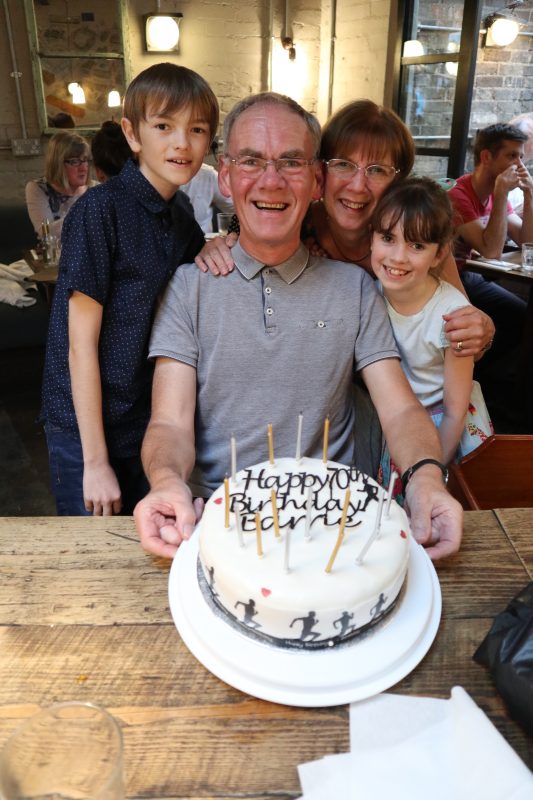 Barrie and his 70th birthday cake